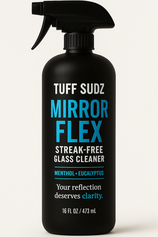 Modern mirror and glass cleaner – streak-free clarity, Windex alternative for design-conscious users | Tuff Sudz Mirror Flex